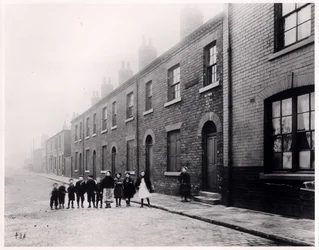 Kinder in der Ivory Street, Hunslet, Leeds, Dezember 1901